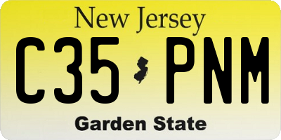 NJ license plate C35PNM