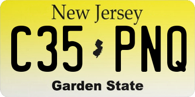 NJ license plate C35PNQ