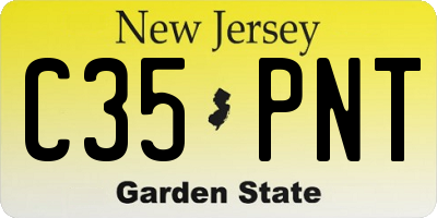 NJ license plate C35PNT