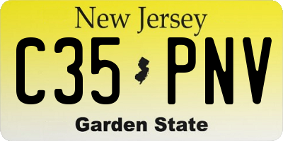 NJ license plate C35PNV