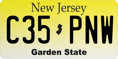 NJ license plate C35PNW