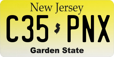 NJ license plate C35PNX