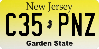 NJ license plate C35PNZ