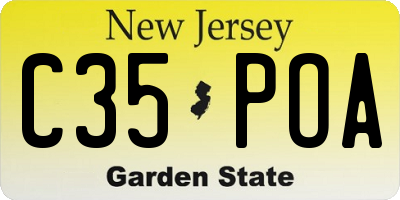 NJ license plate C35POA