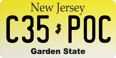 NJ license plate C35POC