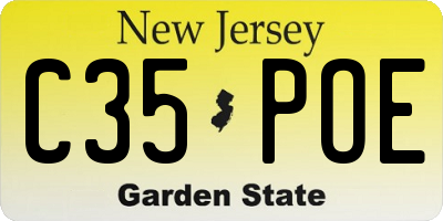 NJ license plate C35POE