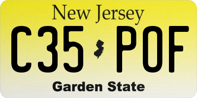 NJ license plate C35POF