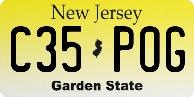 NJ license plate C35POG