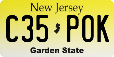 NJ license plate C35POK