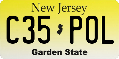 NJ license plate C35POL