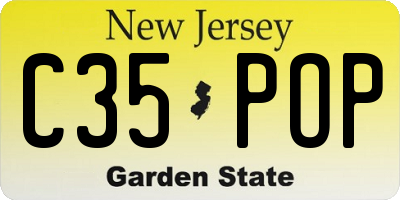 NJ license plate C35POP