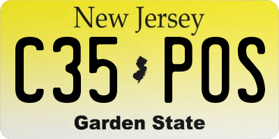 NJ license plate C35POS