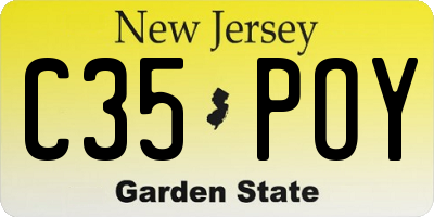 NJ license plate C35POY