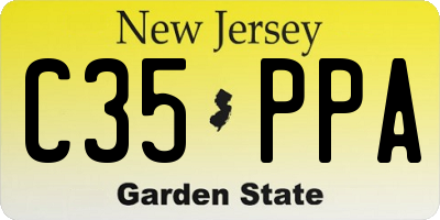 NJ license plate C35PPA
