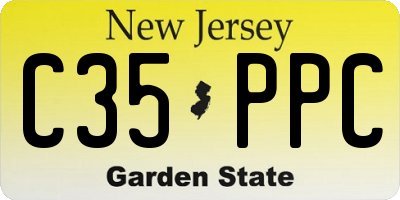 NJ license plate C35PPC