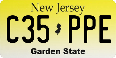 NJ license plate C35PPE