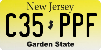 NJ license plate C35PPF