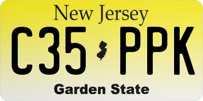 NJ license plate C35PPK