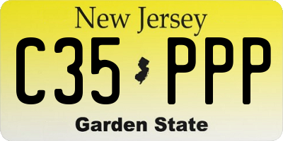 NJ license plate C35PPP