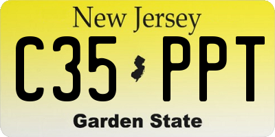 NJ license plate C35PPT