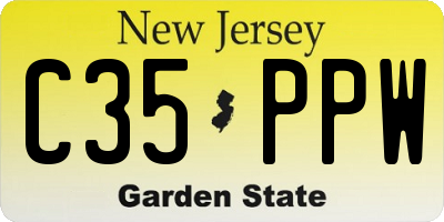 NJ license plate C35PPW