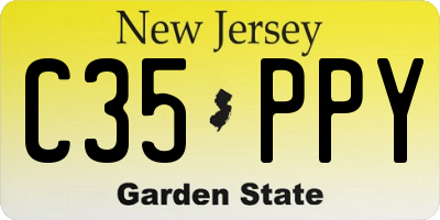NJ license plate C35PPY