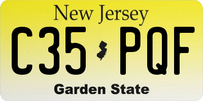 NJ license plate C35PQF