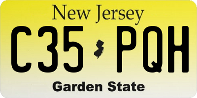 NJ license plate C35PQH