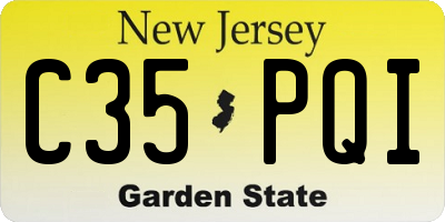 NJ license plate C35PQI
