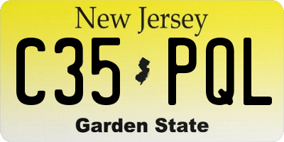 NJ license plate C35PQL