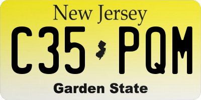 NJ license plate C35PQM
