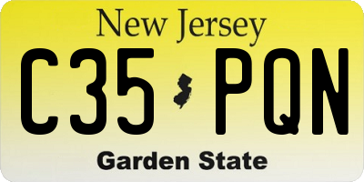 NJ license plate C35PQN