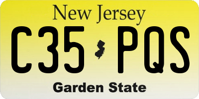NJ license plate C35PQS