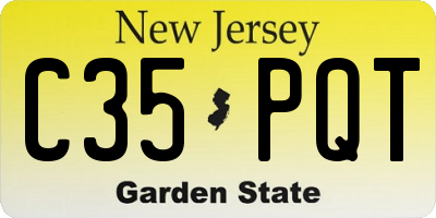 NJ license plate C35PQT