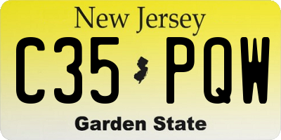 NJ license plate C35PQW