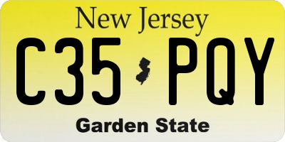 NJ license plate C35PQY