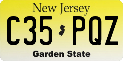 NJ license plate C35PQZ