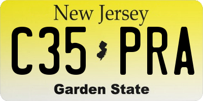 NJ license plate C35PRA