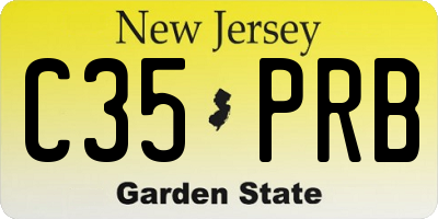 NJ license plate C35PRB