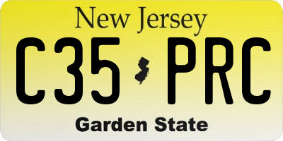 NJ license plate C35PRC