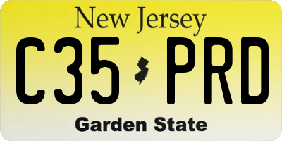 NJ license plate C35PRD