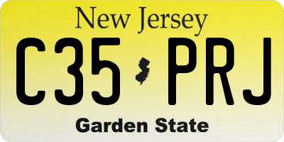 NJ license plate C35PRJ