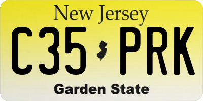 NJ license plate C35PRK