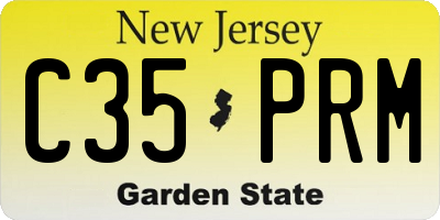 NJ license plate C35PRM