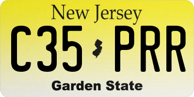 NJ license plate C35PRR