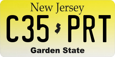 NJ license plate C35PRT
