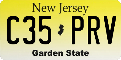 NJ license plate C35PRV