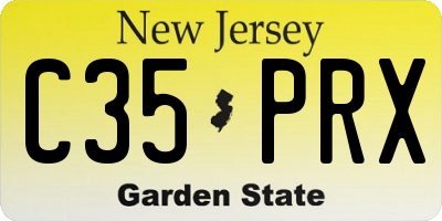 NJ license plate C35PRX