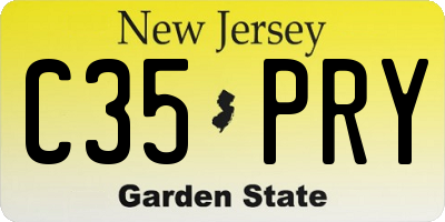 NJ license plate C35PRY