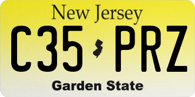 NJ license plate C35PRZ